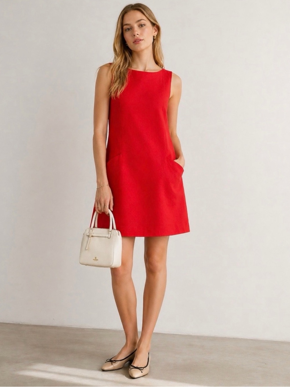Kate Spade Maraschino Sallie Shift Mini Dress Red Wool Blend size 2